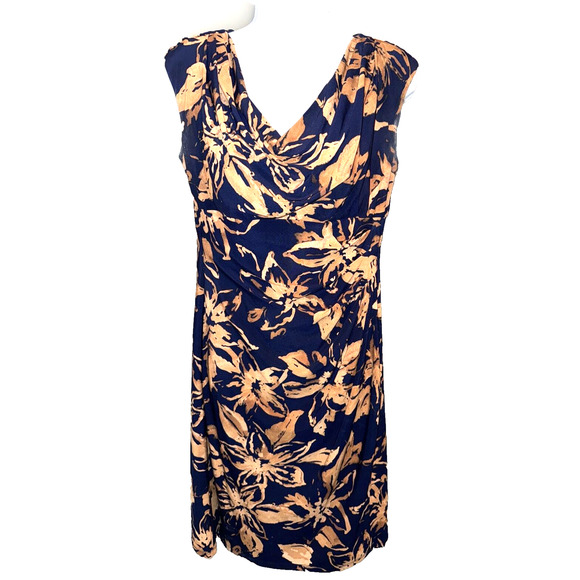 Lauren Ralph Lauren Dress Size 10 Floral Print Knee Length Sleeveless Holiday - Picture 1 of 5
